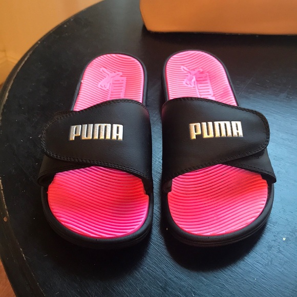 puma sliders pink